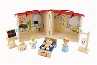 Teddies Wooden Hospital House with Accessories 10 pcs - Doll House
