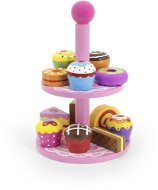 Hölzerne Cupcakes mit Ständer - Thematisches Spielzeugset