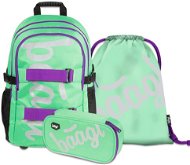BAAGL Set 3 Skate Mint: backpack, pencil case, bag - School Set