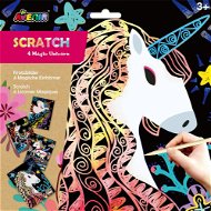 Scratch Pictures Scratching pictures 4 pcs - Unicorn big - Vyškrabávací obrázky