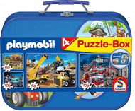 Puzzle Playmobil 4v1 v plechovém kufříku (60,60,100,100 dílků) - Puzzle
