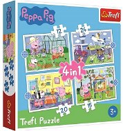 Puzzle Prasátko Peppa: Vzpomínky na prázdniny 4v1 (12,15,20,24 dílků) - Puzzle