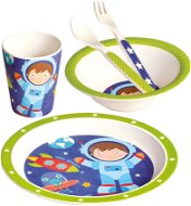 Bino Children's Bamboo Tableware, Set, 5 parts, Astronaut - Children's Toy Dishes