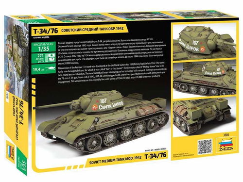 Model Kit tank 3686 - T-34/76 mod.1942 - Plastikový model - Hlavní obrázek