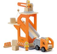Wooden Crane with Lift - Toy Car