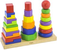 Wooden pyramid 3in1 - Sort and Stack Tower