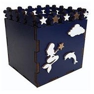 Wooden pencil case blue - Pencil Holder