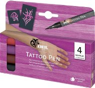 KREUL "Tattoo Pen Set" Set of Tattoo Markers, 4 pcs - Felt Tip Pens