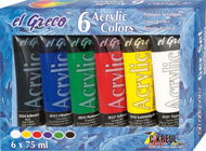 Kreul "El Greco" Acrylfarben-Set, 6 Farben, 75 ml in der Tube - Acryl-Farben 