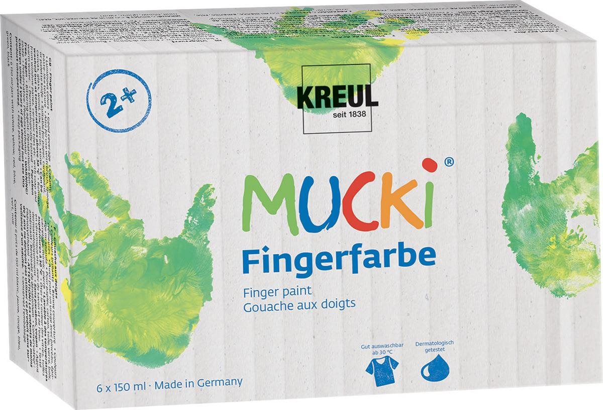 KreulL "Mucki" ujjfestékkészlet, 6 színben