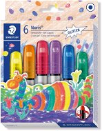 STAEDTLER Gel Wax Pencils "Noris Club", 6 Glitter Colours - Wax Crayons