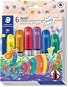 STAEDTLER Gel Wax Pencils "Noris Club", 6 Glitter Colours - Wax Crayons
