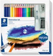 Staedtler "Design Journey" watercolour pencils with brush, rubber and sharpener - set of 12 - Coloured Pencils