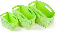 PRIMOBAL Sada detských úložných boxov, zelené, 3 ks, s veľkosťou S + M + L - Úložný box