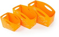 PRIMOBAL Sada detských úložných boxov, oranžové, 3 ks, s veľkosťou S + M + L - Úložný box