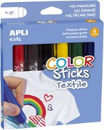 APLI Chalks for textile "Color Sticks", mixed colours, retractable, 6 pcs - Chalk