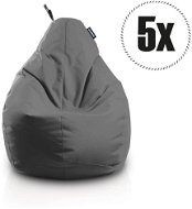 SakyPaks Seat Bags - 5x Pear Grey Steel - Bean Bag
