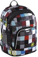 School Backpack Coocazoo RayDay, Checkmate Blue Red - School Backpack