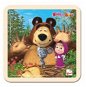 Bino Masha and Bear Puzzle with Mouse 15x15cm - Wooden Puzzle