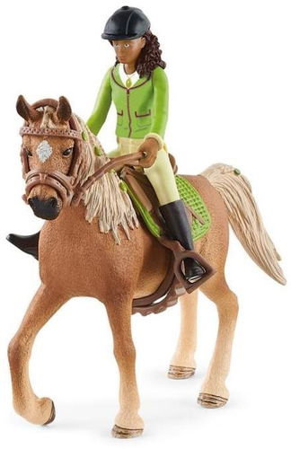 Schleich Černovláska Sarah s pohyblivými klouby na koni 42542 - Figurky - Hlavní obrázek