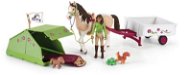 Schleich Kempingező Sarah lóval és állatokkal 42533 - Figura szett