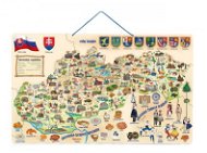 Woody Magnetická mapa Slovenska s obrázkami a spoločenská hra 3 v 1 - Mapa