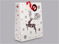 Taška na darčeky vianočný sob; rozmer: 32 × 26 × 10 cm - Darčeková taška