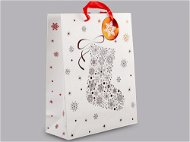 Taška na darčeky vianočná ponožka, rozmer: 32 × 26 × 10 cm - Darčeková taška
