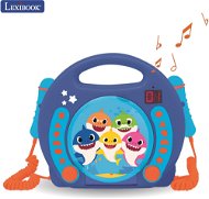 Lexibook Baby Shark tragbarer CD-Player mit 2 Mikrofonen zum gemeinsamen Singen - Musikspielzeug