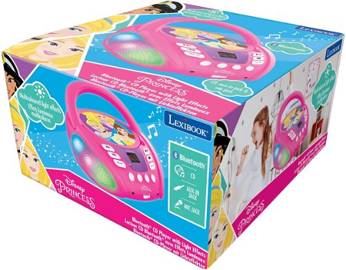 Lexibook Disney Princess Bluetooth CD Player with Lights - Musical Toy