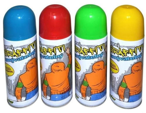 Spray graffiti / spray chalk washable 250ml - Party Accessories