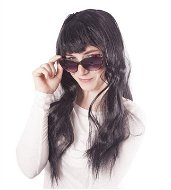 Long wig with bangs - black - Party Accessories