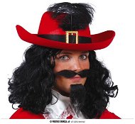 Red felt musketeer hat - Costume Accessory