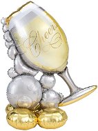 Airloonz stojaci balónik šampanské s bublinami 104 cm × 129 cm silvester - Balóny