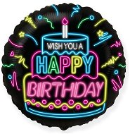 Balón fóliový happy birthday – narodeniny – torta – 45 cm - Balóny