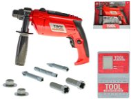 Drill 22cm red battery operated with accessories in box - Children's Tools