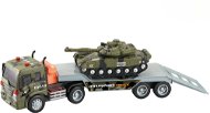 Katonai teherautó harckocsival, elemes - Játék autó