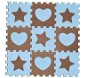 Sun Ta Toys Foam Puzzle Stars and Hearts Blue S4 (30x30) - Foam Puzzle