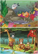 Art puzzle Puzzle Under the sea and wild animals 24+35 pieces - Jigsaw