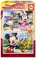 Educa Dřevěné puzzle Mickey a přátelé 2x25 dílků - Puzzle