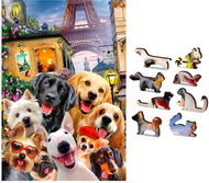 Wooden city Wooden puzzle Puppies in Paris 2in1, 150 pieces eco - Jigsaw Puzzle