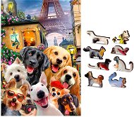 Wooden city Wooden puzzle Puppies in Paris 2in1, 75 pieces eco - Jigsaw