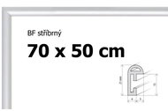 Plastic puzzle frame 70x50 - silver - Frame