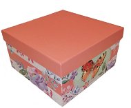 Darčeková škatuľka Peach butterfly flower veľkosť L - Darčeková krabička
