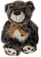 Medveď s mašľou sivý – 28 cm - Plyšová hračka