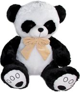 Panda sediaca – krémová mašľa – 40 cm - Plyšová hračka