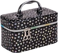 Kozmetický kufrík so zrkadlom čierny – 19 × 11 × 10 cm - Skrášľovacia súprava