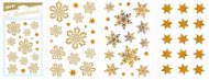 Samolepka vianočné vločky 80 × 120 mm zlatá - Vianočná dekorácia