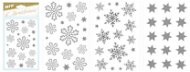 Matrica karácsonyi hópelyhek 80x120 mm, ezüst - Karácsonyi díszítés
