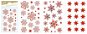 Matrica karácsonyi hópelyhek 80x120 mm, piros - Karácsonyi díszítés